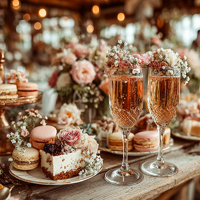 Wedding breakfast prepared for guests